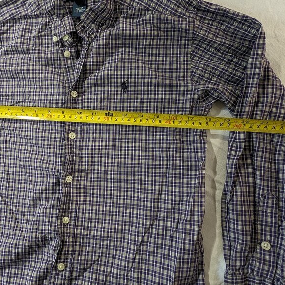 RALPH LAUREN BUTTON UP FRONT KID'S SZ MEDIUM 12/14 PURPLE LONG SLEEVE SHIRT BOYS - Picture 8 of 16